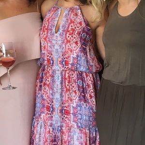 Parker long floral tiered gown